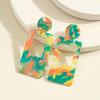 European & American Geometric Large Acetate Stud Earrings for Girls - Personality & Sweet Temperament Design.