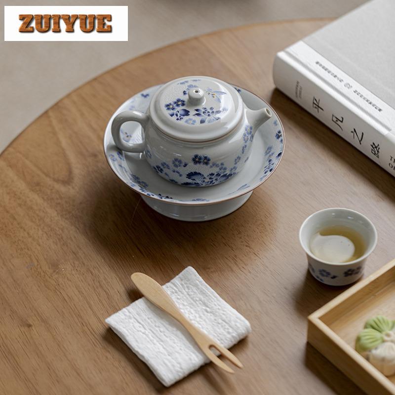 130ml Hand Painted Butterfly Flower De Zhong Teapot Creative Tea Infuser Pot Tea Brewing Kettle With Ball Hole Tea Set Ornaments