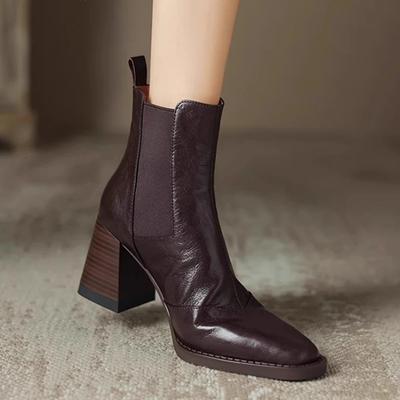 Ankle Boots for Women High Heels Fashion Luxury Shoes Chunky Short Winter Boots Dress  New Elegant Pumps Mujer Chelsea Boots