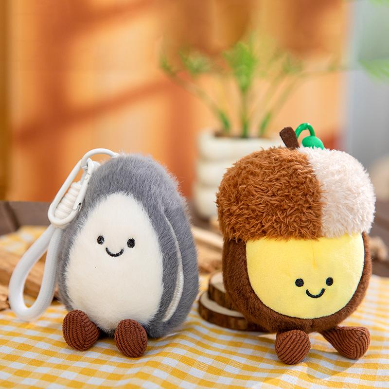Pistachio Nut Plush Toy Backpack Pendant Macadamia Nuts Chestnuts Peanuts Peas Stuffed Doll Birthday Gift