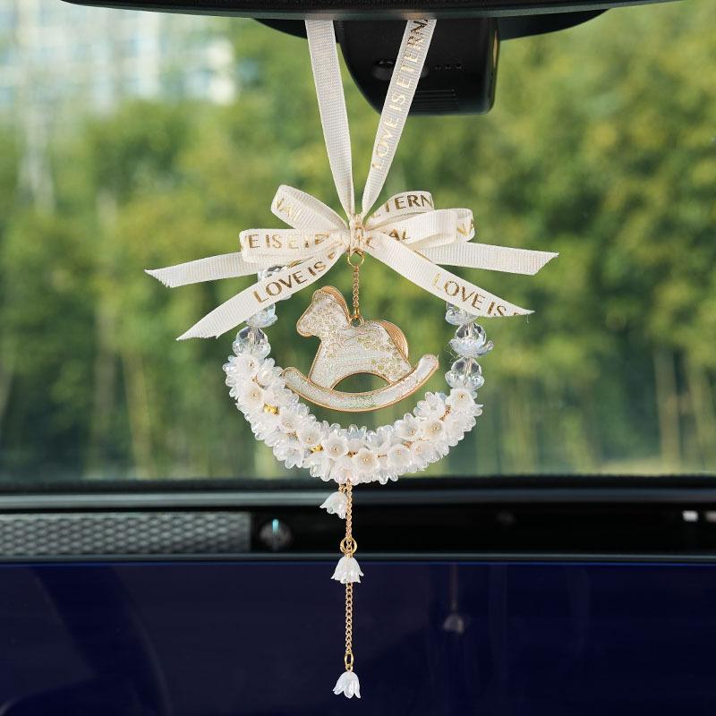 Car pendant new rearview mirror decorative car hanging creative lily of the valley pony car pendant pendant
