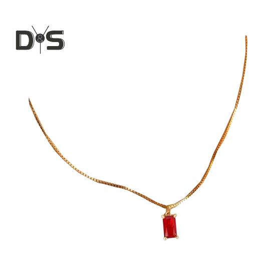 

Женское ожерелье с геометрическим кулоном из горного хрусталя, цепочкой из змеиной кости, ретро-сплавом, регулируемой длиной, ожерелье на ключицу, женское украшение на шею One Size 1