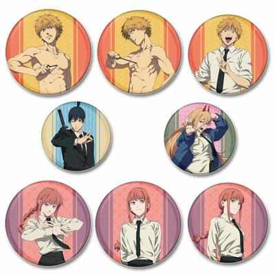 32/44/58MM Anime Chainsaw Man Przypinki z guzikami Denji Makima Kreskówkowy znaczek Okrągłe DIY Kreatywne broszki na plecak Biżuteria Akcesoria Prezenty