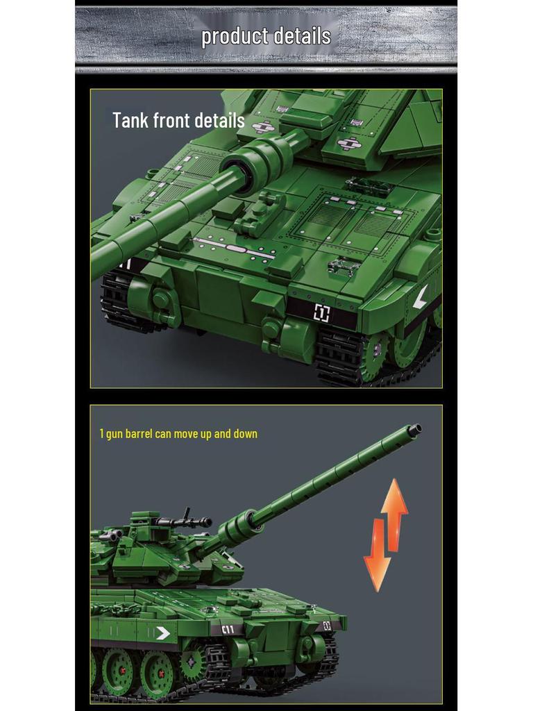 Merkava Leopard 2A7 Tank Model Building Blocks - Children's Educational Toy