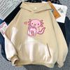 Anime Axolotl Loves Strawberry Milk Doodle Hoodie Kawaii Hoodies Winter Women Spring/Autumn Unisex Sweatshirt Harajuku Sudaderas