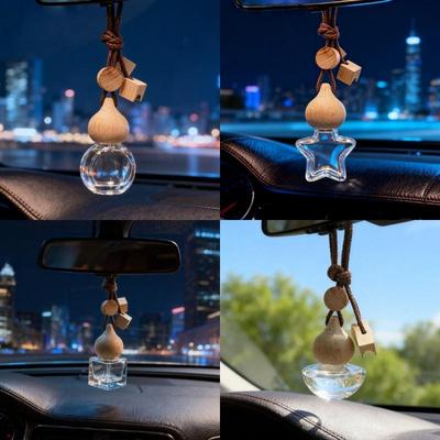 Flacone di Olio Essenziale per Aromaterapia 1 Pezzo Ornamento Profumo per Auto Contenitore in Vetro da Appendere per Veicolo Casa Ufficio Decorazione