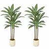 90cm Artificial Dracaena Trees Set of 2 Bendable Trunks, Green
