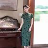 Zelené bez rukávů národní styl nový čínský denní Suzhou dlouhé čchang-pao vylepšené mladé 1011 nové dámské vysoký pocit