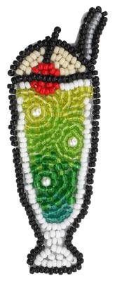 MIYUKI Beads Kit, Bead Embroidery Brooch Kit, Fizzy Cream Soda BFK-585