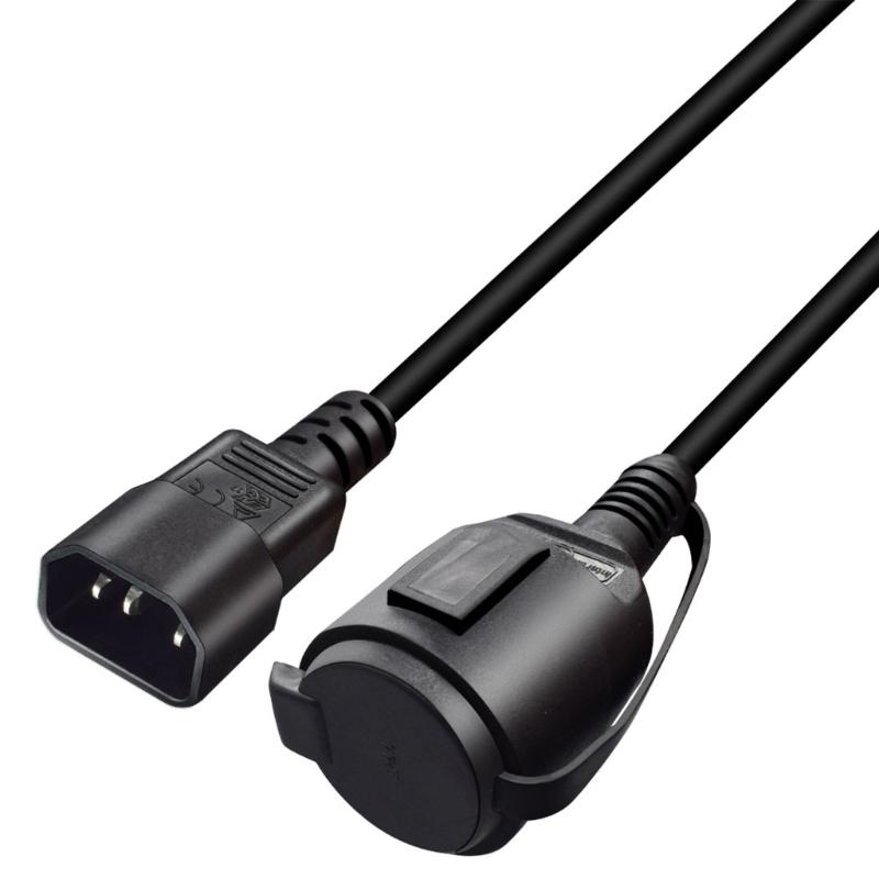 IEC320 C14 To EU4.8mm AC-Power Adapter Cable, 3 Terminals Male To Female Power Connector Cord with Protective Cover