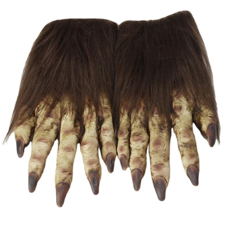 Halloween Cosplay Wolfskrallenform Handschuhe Vollfinger Fäustlinge Niedlich Karneval Outdoor Handschuhe Gummihandschuhe für Jungen Mädchen