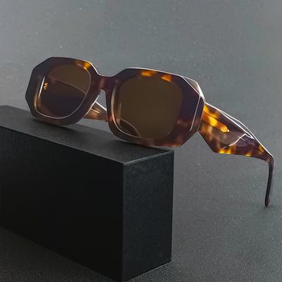 HBK Fashion Retro Sunglasses Stylish Acetate Frame with Polarized Tac Lens Outdoor Street Snap Travel for Women and Men