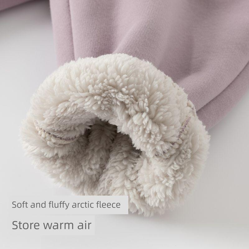 David Bella Boys' and Girls' Fleece-Lined Pants, Children's Thickened Sweatpants, Baby Casual Pants, Winter Children's Clothing