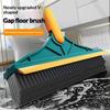 V Shaped Crevice Floor Scrub Brush With Stiff Bristles And Water Squeegee For Bathroom Kitchen Deep Cleaning