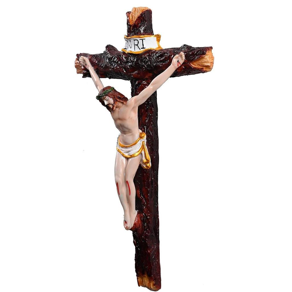 Kruzifix/Jesus Christus/Kreuz Jesus/Gekreuzigtes Jesus-Idol für Zuhause/Wohnzimmer/Gebetsraum/Geschenk (Mehrfarbig, 2,5 x 6,7 x 11,5 Zoll)
