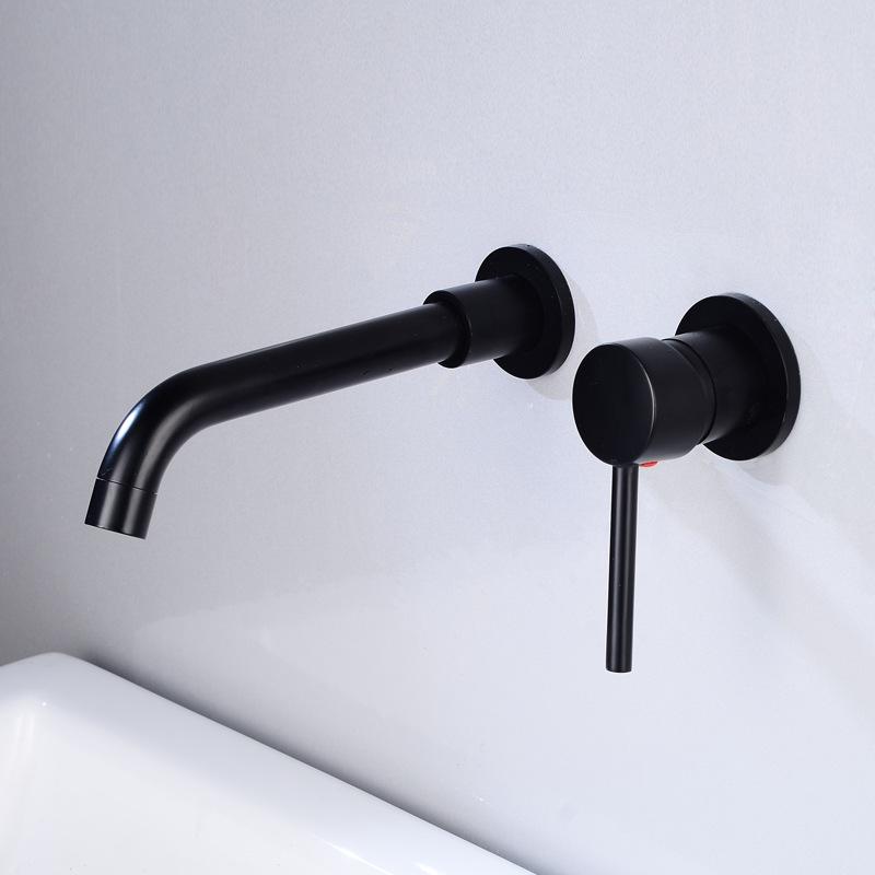 Modern Brass Wall Mounted Bathroom Basin Faucet Wall Sink Swivel Spout Bathtub Mixer Tap Crane Antique Bronze Finished