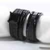 Fashion Couple Rings Romantic Women Black Rhinestones Zirconia Rings Set Simple Men Stainless Steel Ring Wedding Party Jewelry