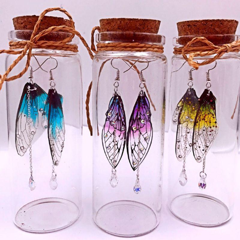 Resin Art Supplies for Butterfly Simulated Wings Transparent Resin Stickers for Card Making Scrapbook DIY Jewelry