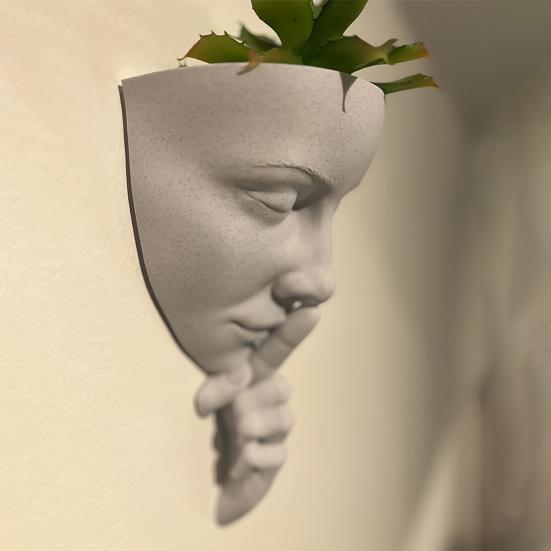 Face Flower Pot Decorative Flower Planter Small Potted Plant Holder for Home Living Room Bedroom Office Coffee Shop