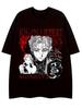 Everyday Comfort Unisex John Leeft Monster Anime Manga T-Shirt Black Oversized Loose Fit Short Sleeve Stretchable Casual Shirt