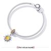 Everlove Minimalist Sun & Stars Sterling Silver Bracelet with Gold Glass and Zircon Charms - SCC2210