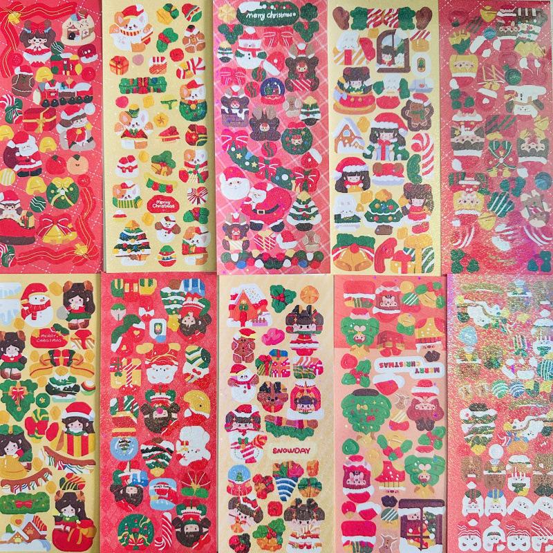 Christmas Guka Laser-Themed Cartoon Stickers Set - DIY Creative Props & Gifts
