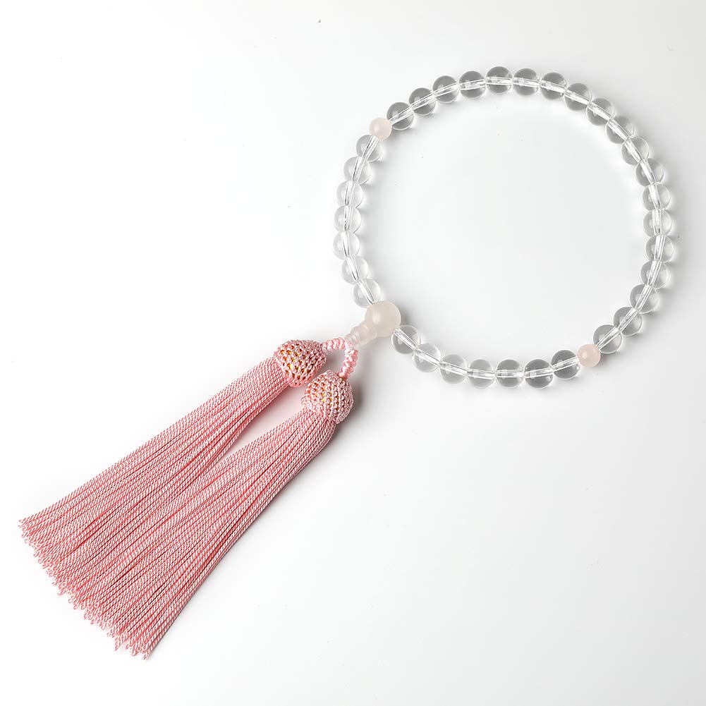 LEOBEE Gebetsperlen für Frauen, echter roter Kristallquarz. Wird mit einem magnetischen Gebetsperlenbeutel geliefert. Kann von allen Sekten verwendet werden. (Rosenquarz)