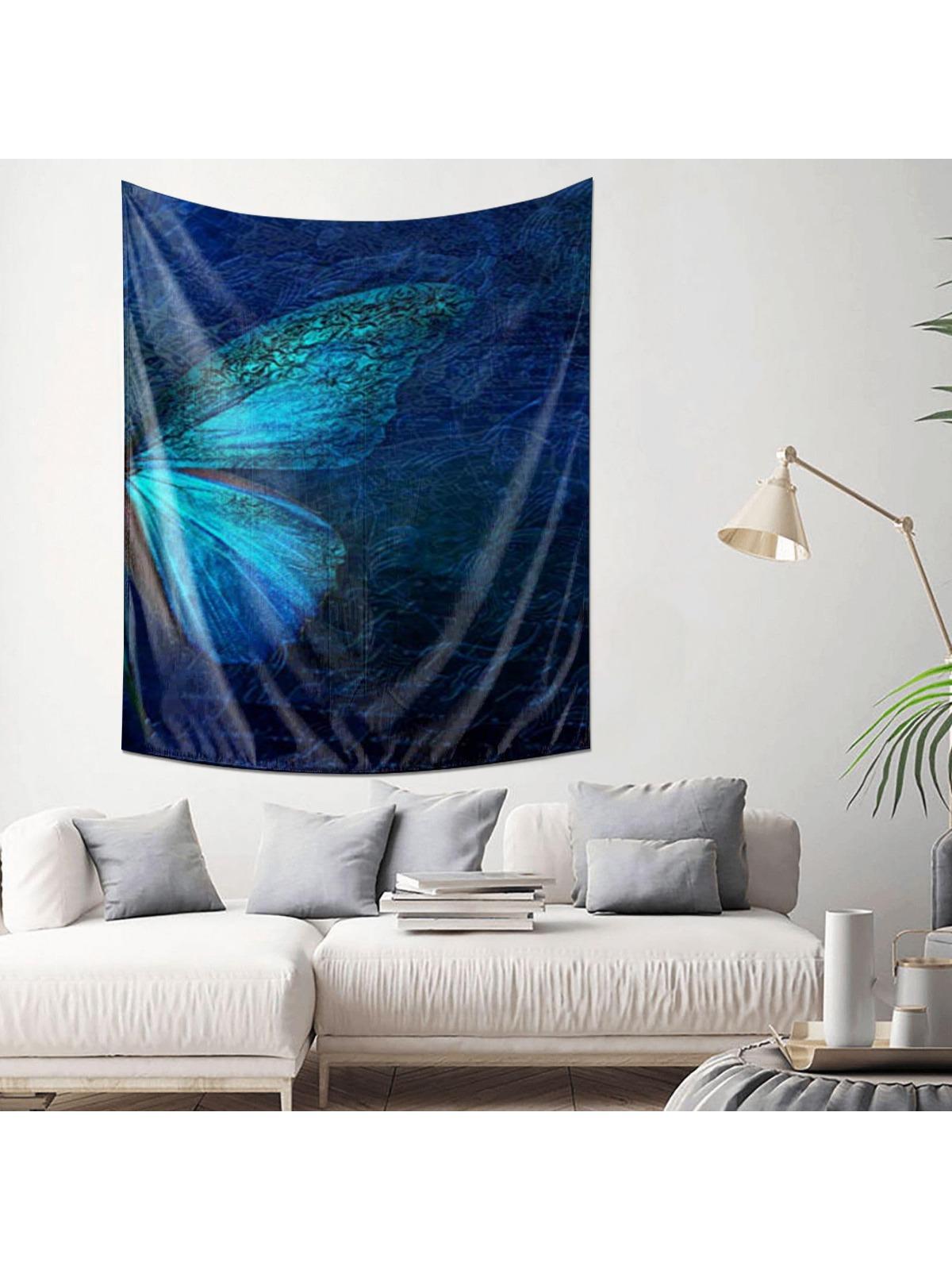 

Dreamy Blue Butterfly Tapestry Wall Art Decorative Hanging Cloth 74x94cm(29x37in)