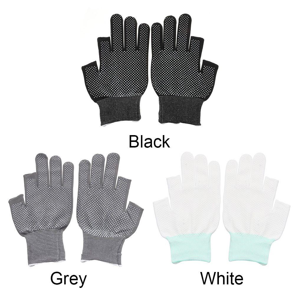 Ice Cool Sports Sunscreen Anti-Slip Fishing Gloves Two Half Fingers Sun Protection Driving Biking Mittens