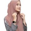 Müslüman Kadınlar İçin Düz Şifon Anında Tesettür Şal Elastik Çene Bandı Tesettürler Moda Günlük Başörtüsü İslam Türban Bandana