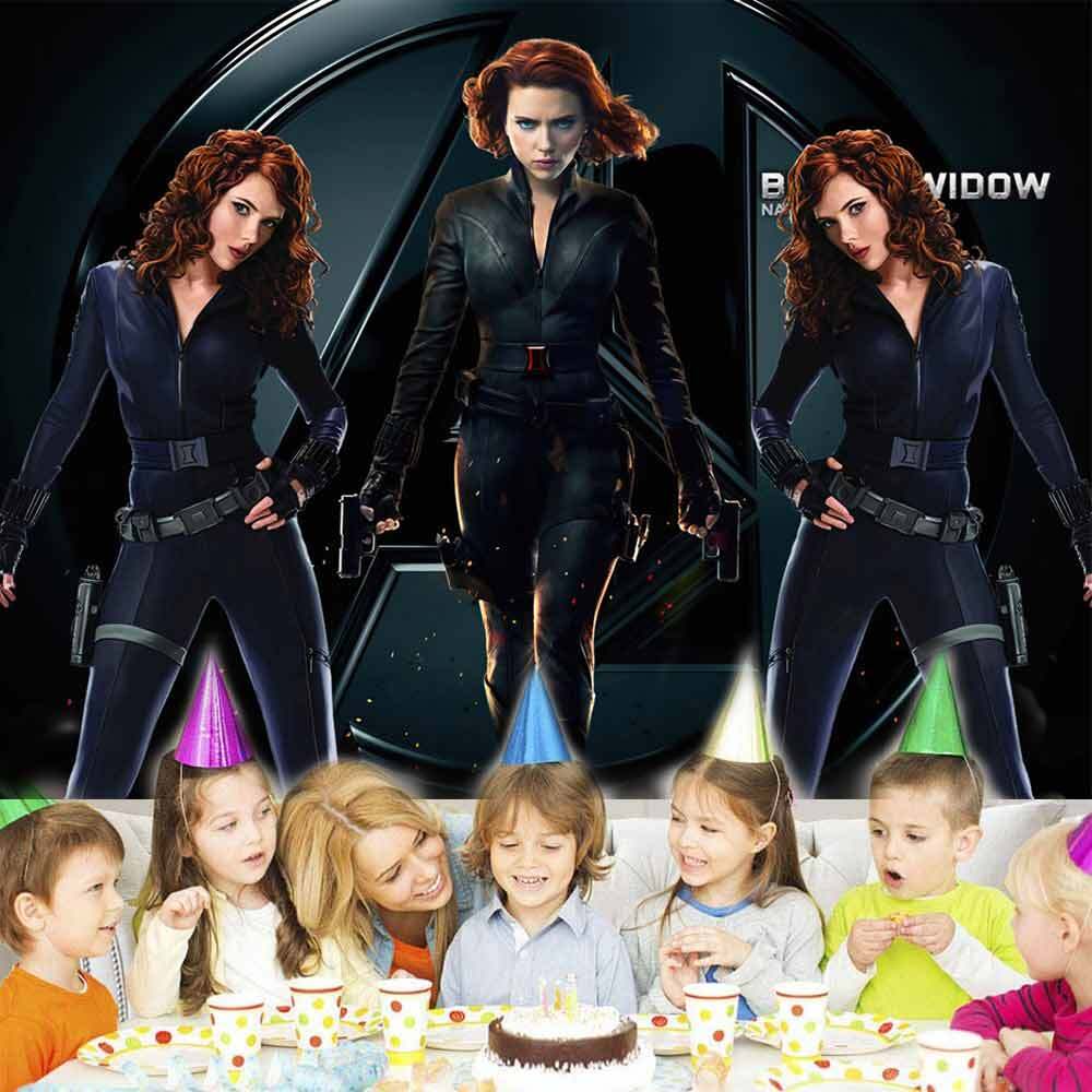 108. Black Widow Party Supplies Backdrop Banner Poster Party Decorations Vinyl 7*5ft