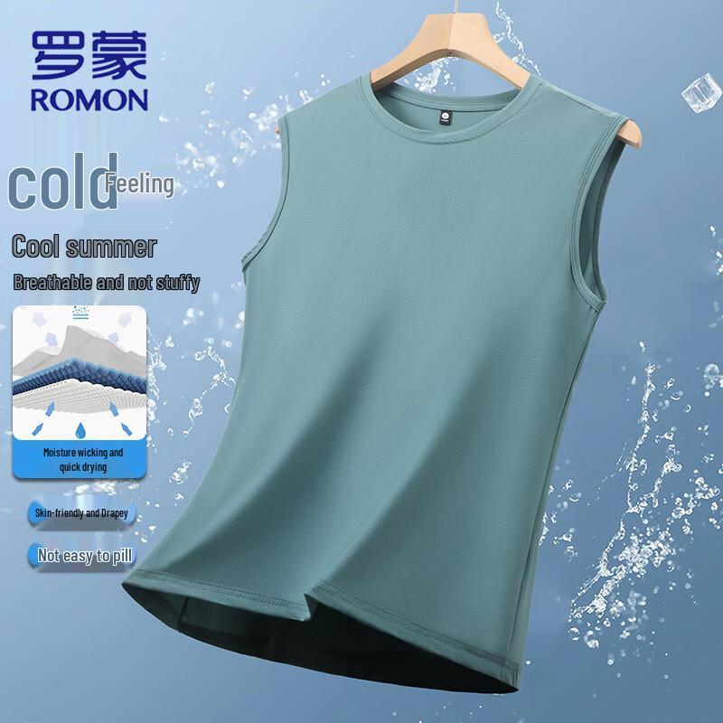 ROMON Men s Ice Silk Quick-Dry Sleeveless T-shirt 3XL