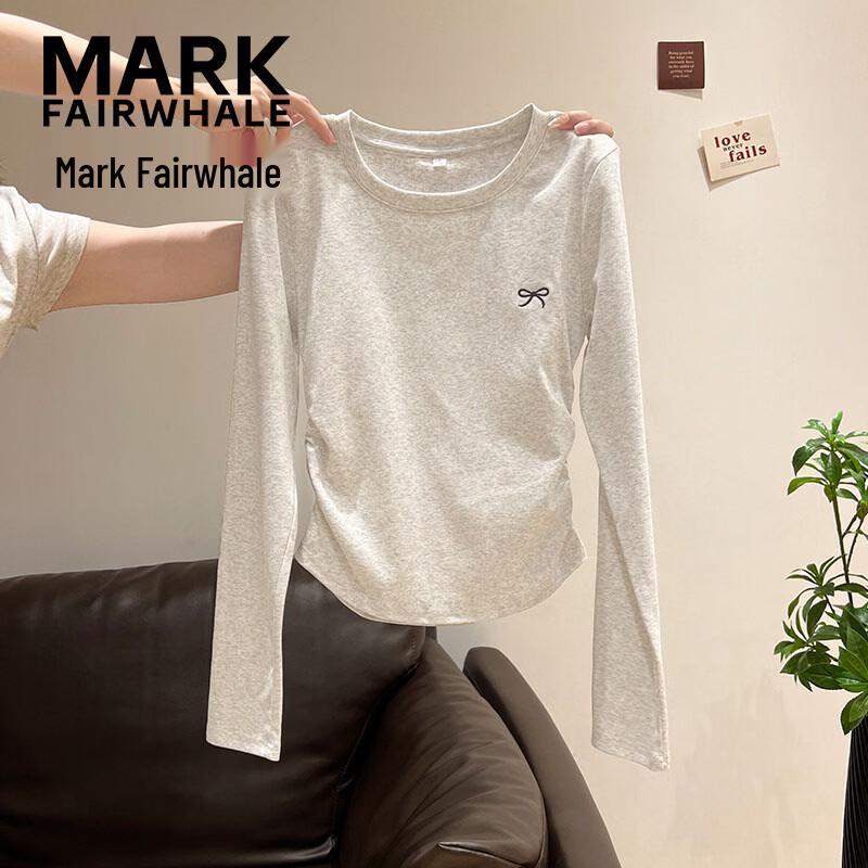 MARK FAIRWHALE Women s Pleated Slim Fit Long Sleeve T-Shirt S