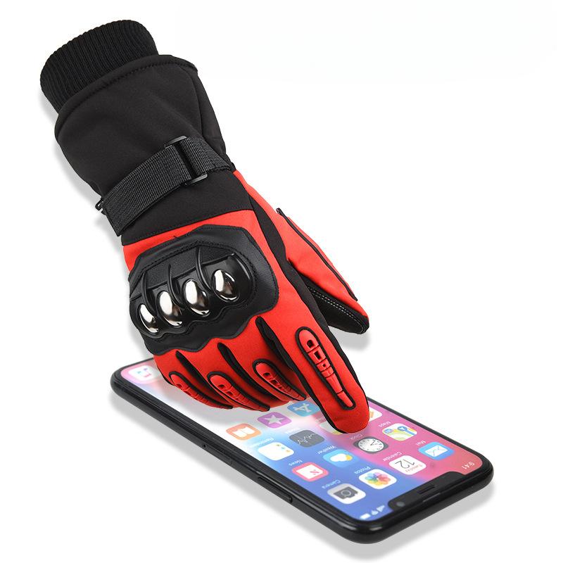 Winter Racing Gloves Men's Plus Velvet Warm Non Slip  Waterproof  Wear Resistant Touch Screen  Anti Fall Protection Motorcycle Motorcycle Riding