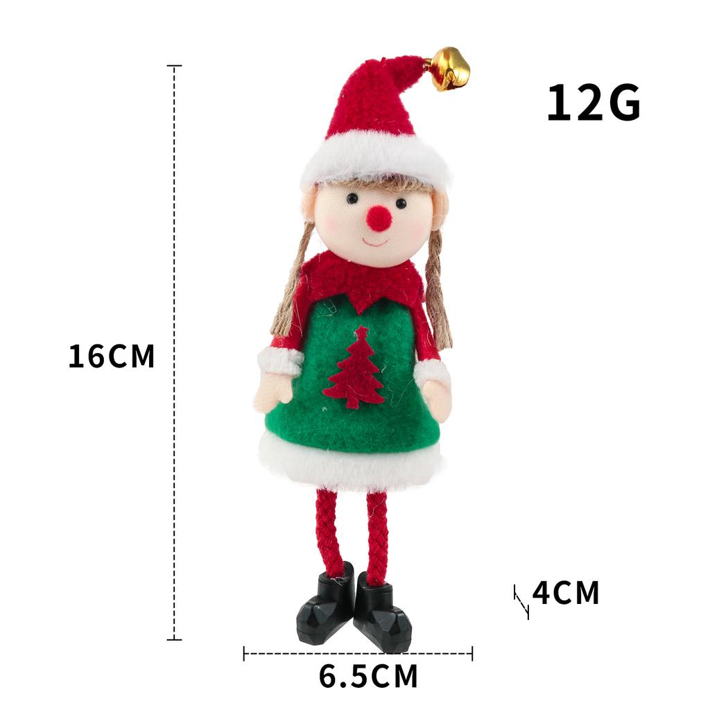1pcs Christmas Elves Stuffed Plush Dolls Hanging Ornaments Xmas tree Decor cute Boy Girl Elf Pendant Kids Gifts Updated Year noel