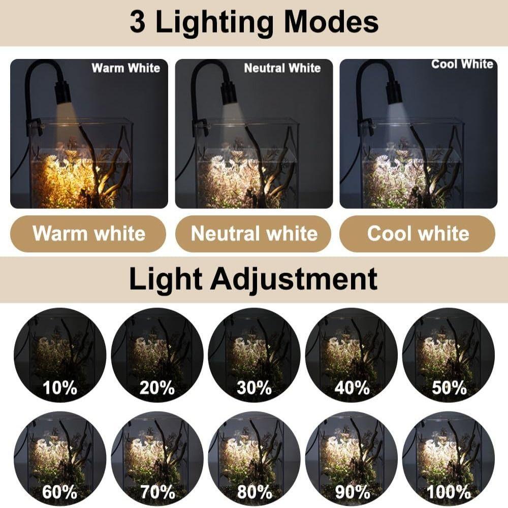 360 Degree Rotation Fish Tank Clip Lamp Waterproof LED Aquarium Plant Light  Home Decorations