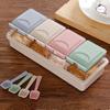 New 4 Grids Seasoning Box with Spoon Multifunctuion Kitchen Organizer Integrated Eco-friendly Storage Spice Jars Kitchen Use