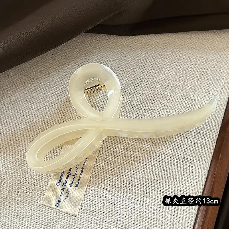 Jelly Colored Bow Grip Clip Sweet Ornament Back of Head Hair Shark Clip Simple Large Hair Clips Hairpin Fashion Hair Accessories