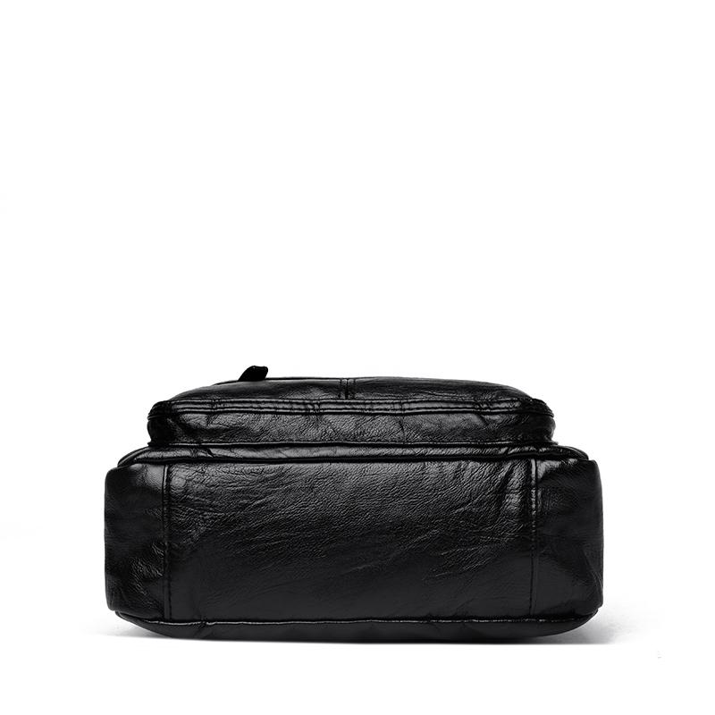 Mjukt Läder Damaxelväska Medelålders Mammaväska Fickrik Crossbody-väska