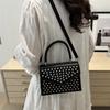 Designer Rivet Crossbody Bag With Short Handle Handbag Fashion Mini Small Phone Bag Purse Solid Pu Leather Ladies Shoulder Bags