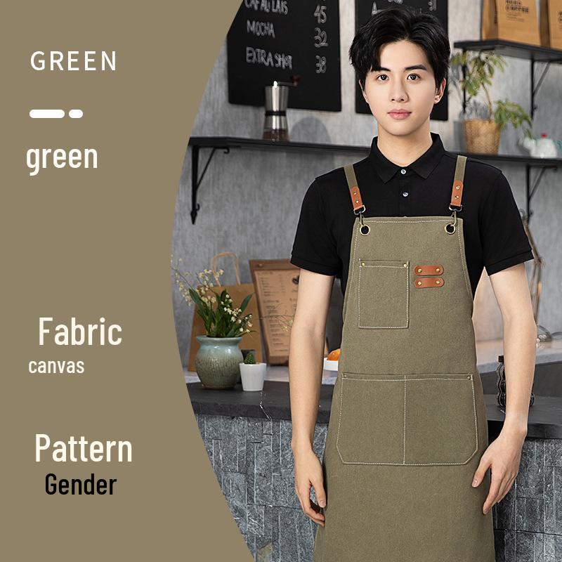 16 Oz Thick Canvas Apron with Logo for Painting and Gardening