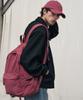 Leathery Varsity Cotton Backpack [Pink]