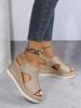 New Women's Roman Wedge Sandals with Peep Toe and Thick Sole
