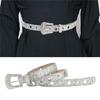 Shinning Rhinestone Buckle Belt Woman Punk Girls Locomotive Belt for Jeans Skirt