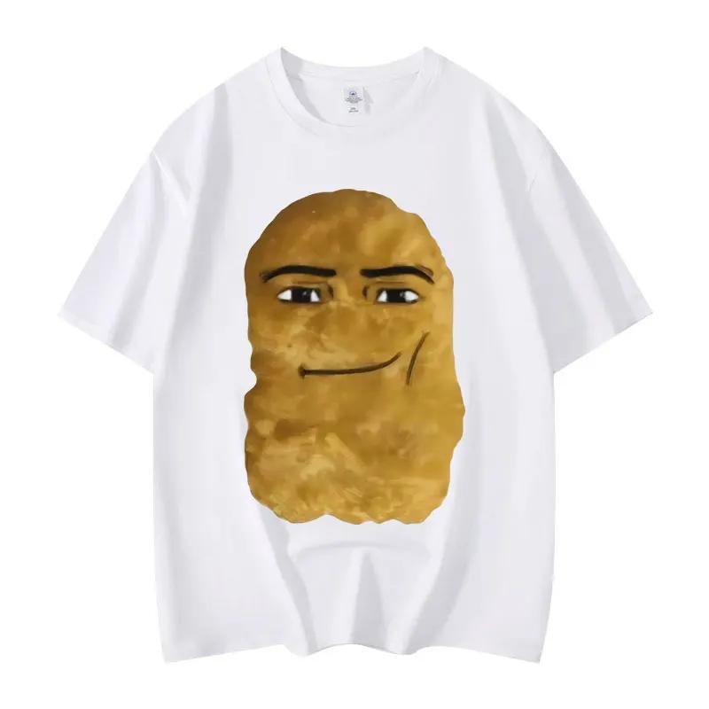 Men's funny potato emoji pattern printed 00% pure cotton short-sleeved T-shirt, high-quality and fashionable clothing
