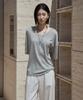 Siyajyu Sitp5287 U-Neck Relaxed Short Sleeve T-Shirt_Melange Gray