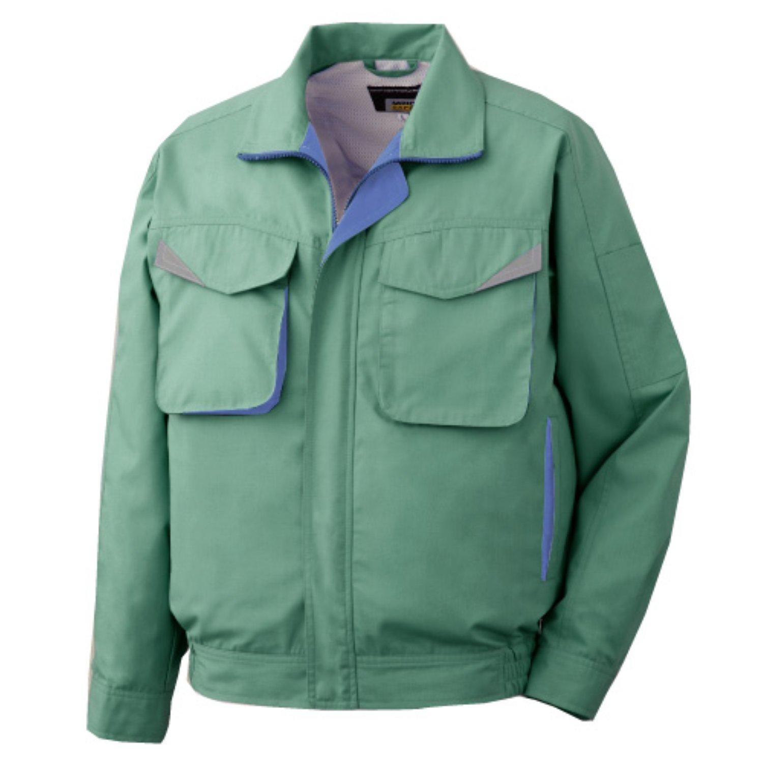 

Work Long 3L [Midori Anzen] Clothes, Sleeve, Blouson, Unisex, Antistatic, GS2486, Top, Green, зелений