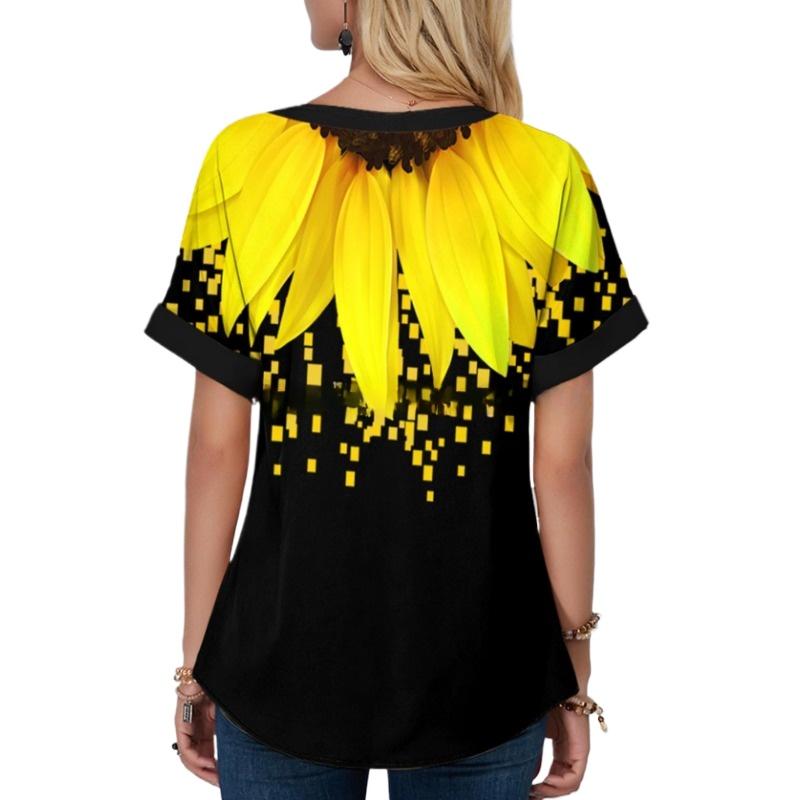 IHUASU Letnia Drukowana Koszulka Damska Luźna