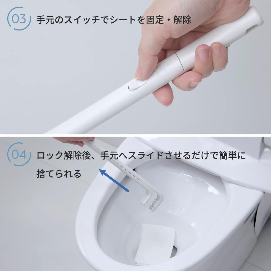 Marna Antibacterial Toilet Cleaner Flushable Toilet Brush Sheet Toilet Cleaning Brush W642W (White) (Disposable Replacement/Hygienic)