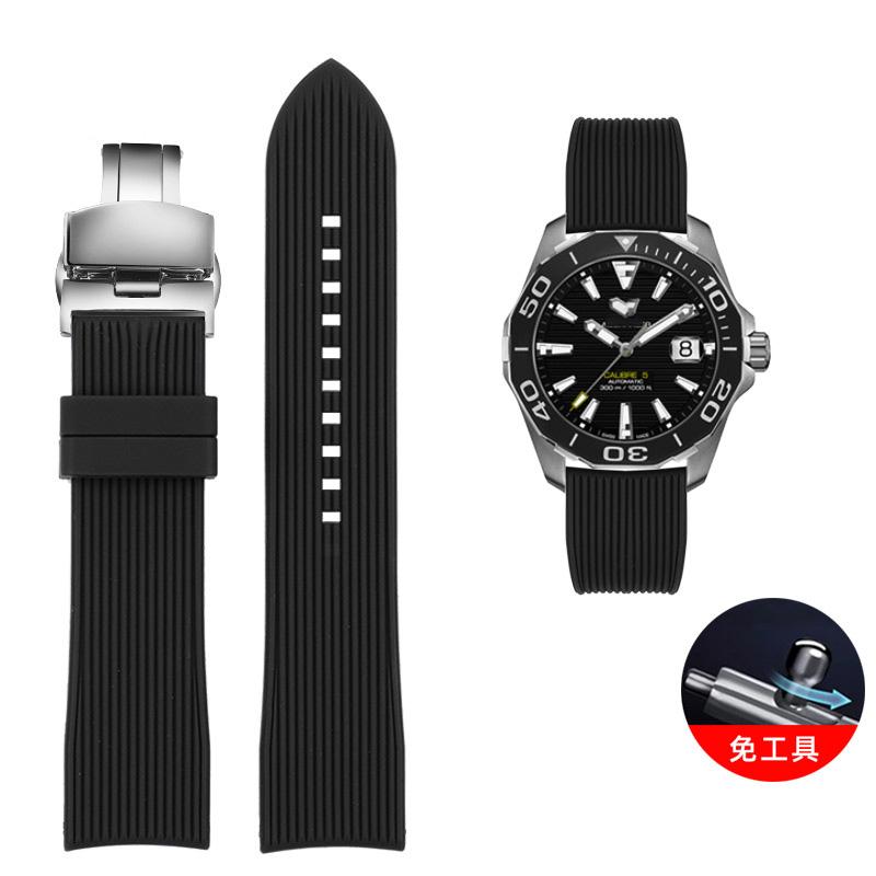 Classic Arc Mouth Watchband 22mm 20mm for Mido Casio EFR-303 ECB900 Citizen Longines Omega Rubber Silicone Watch Band Waterproof